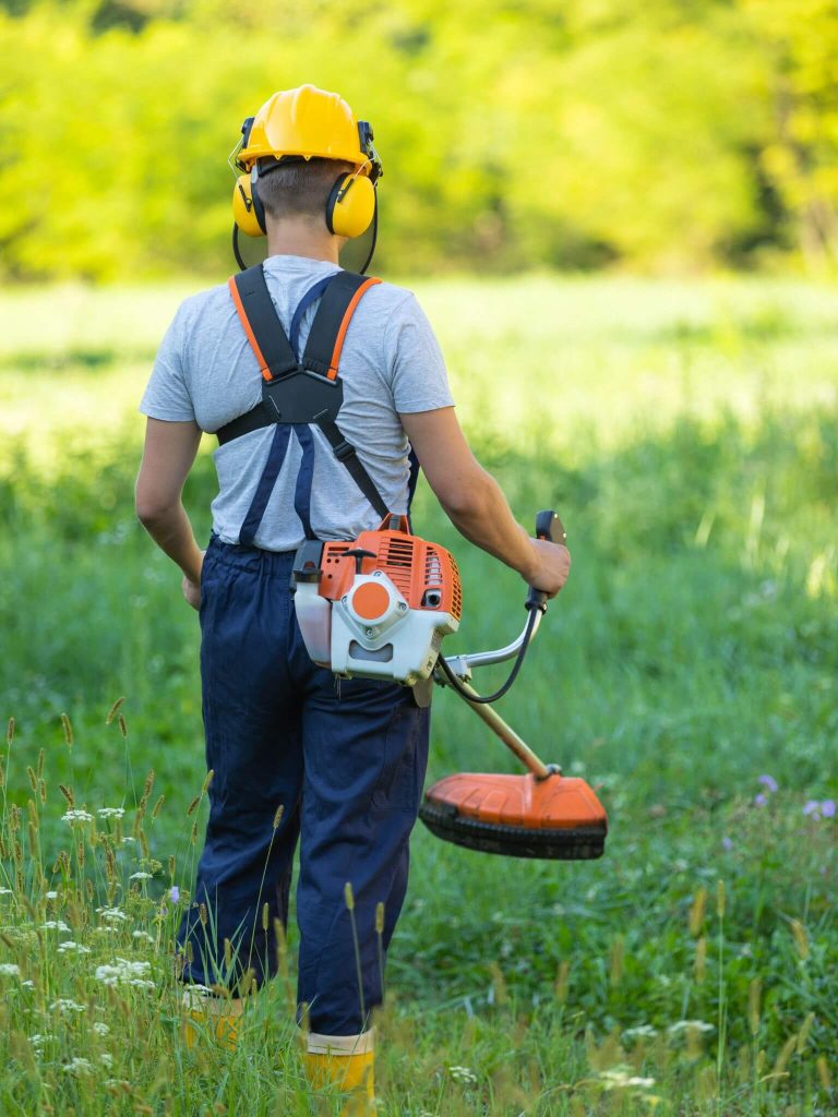 Cutting down long grass