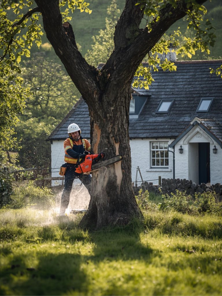 Tree removal in progress