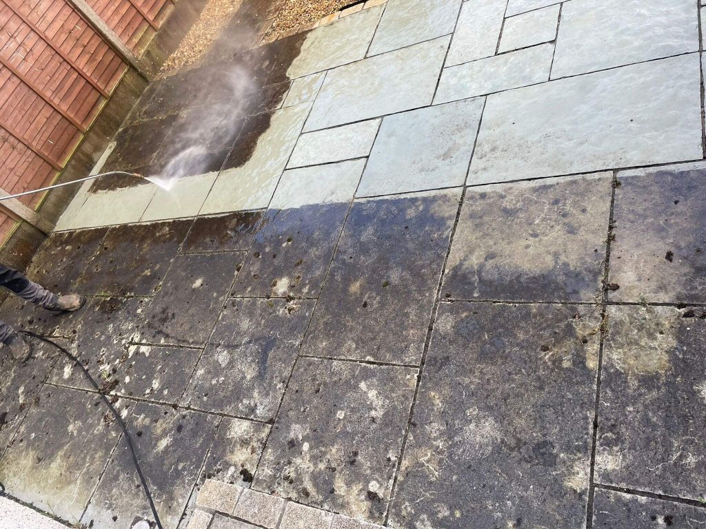 back garden patio cleaning